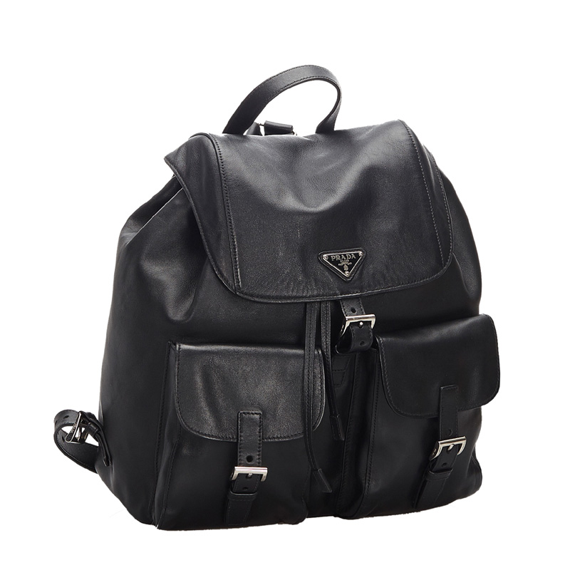 

Prada Black Leather Backpack