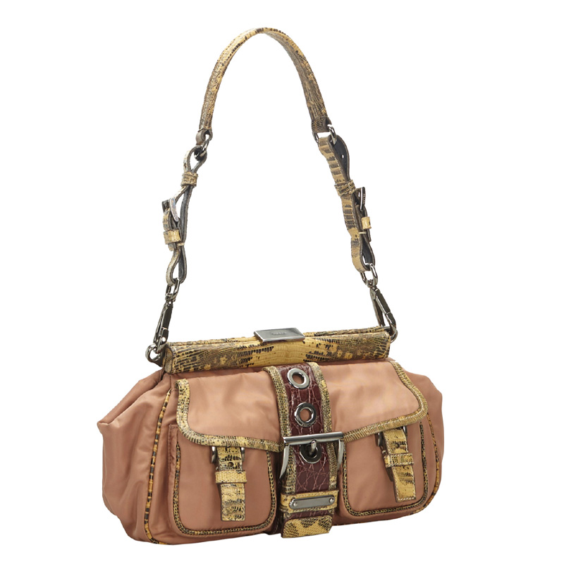 

Prada Beige/Brown Python Leather Shoulder Bag