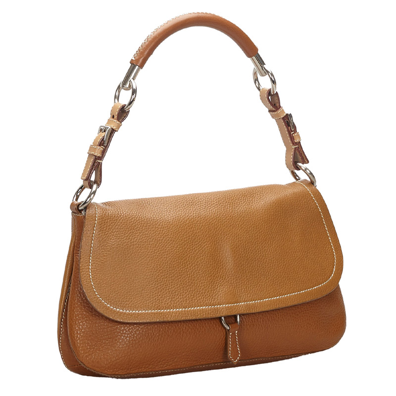 

Prada Brown Leather Shoulder Bag