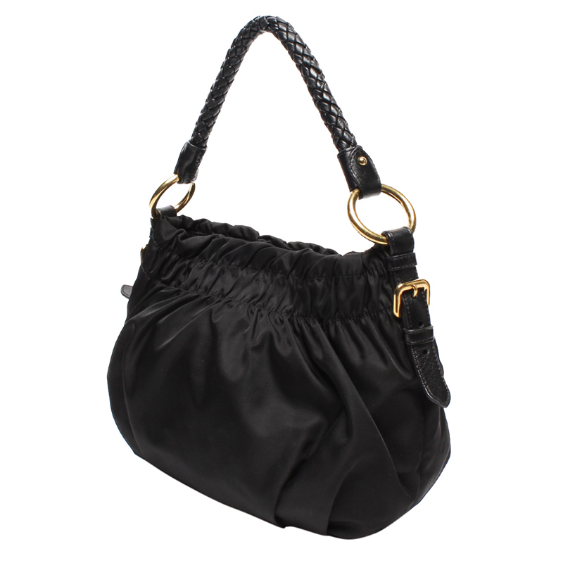 

Prada Black Nylon Bow Shoulder Bag