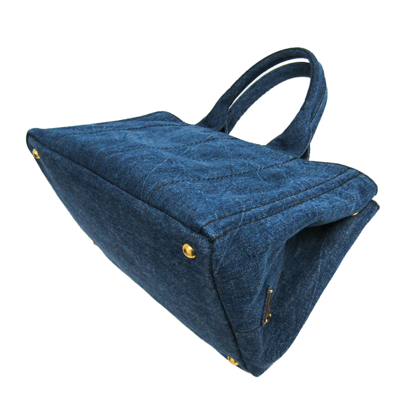 

Prada Blue Denim Canapa Tote