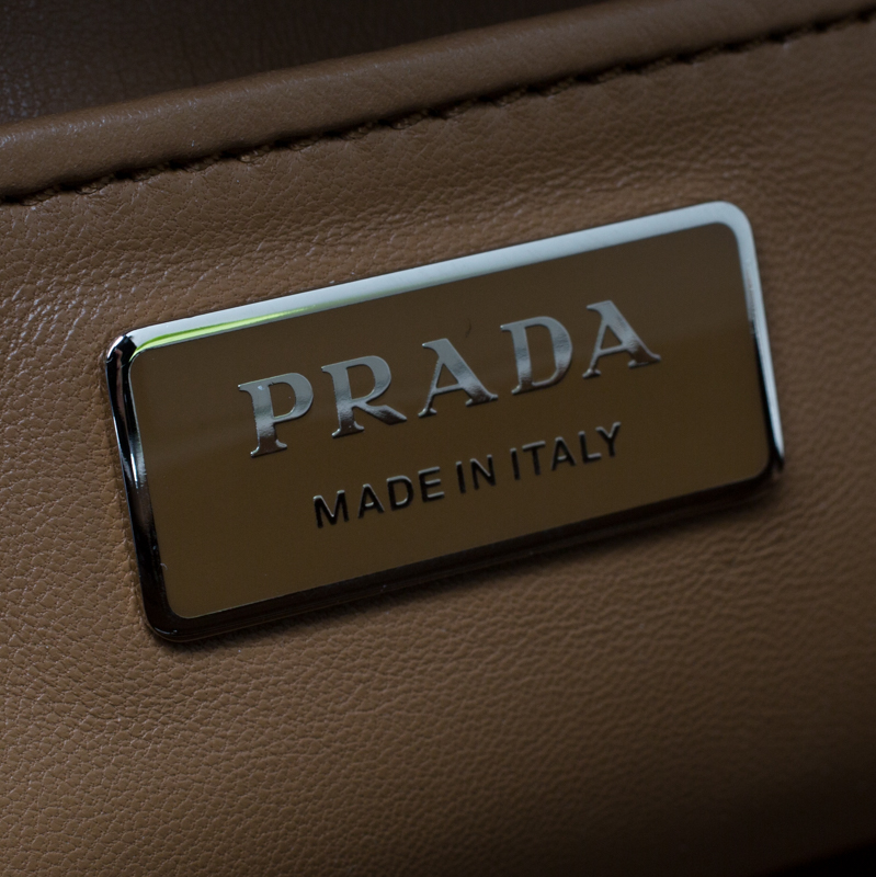 Prada Multicolor Baiadera Striped Leather Frame Tote
