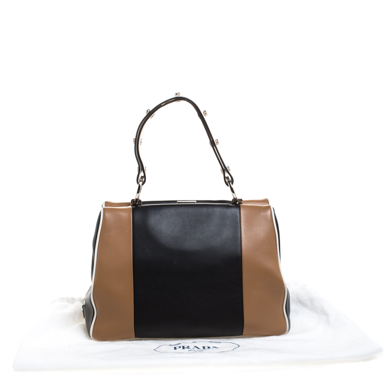 Prada Multicolor Baiadera Striped Leather Frame Tote