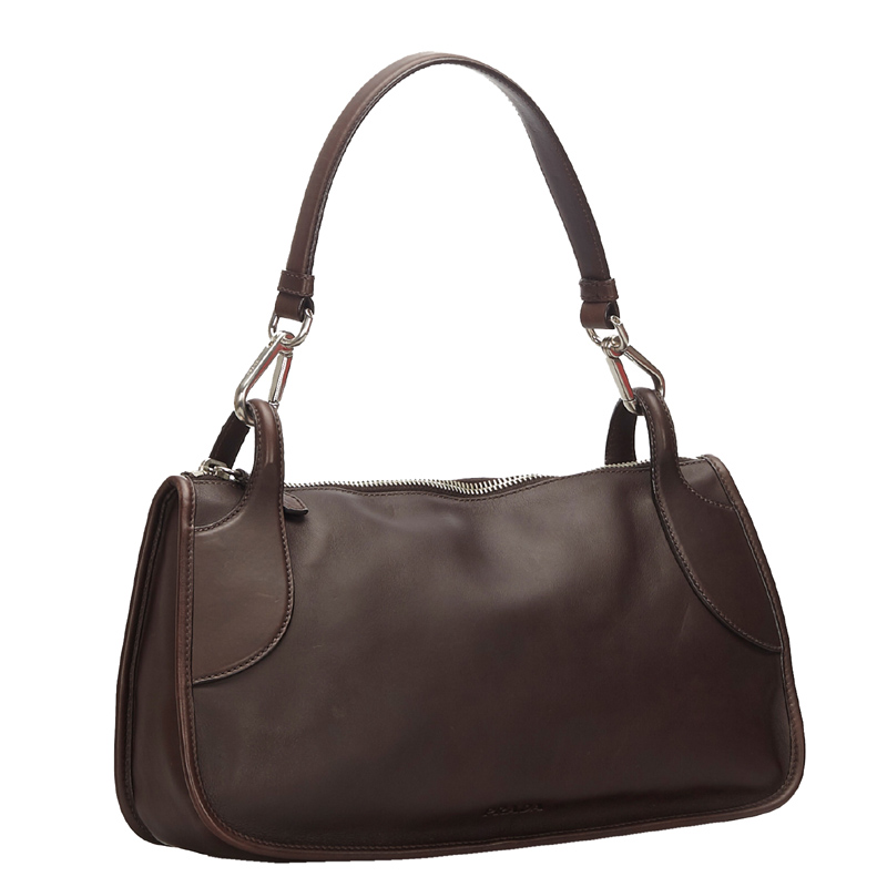 

Prada Brown Leather Shoulder Bag