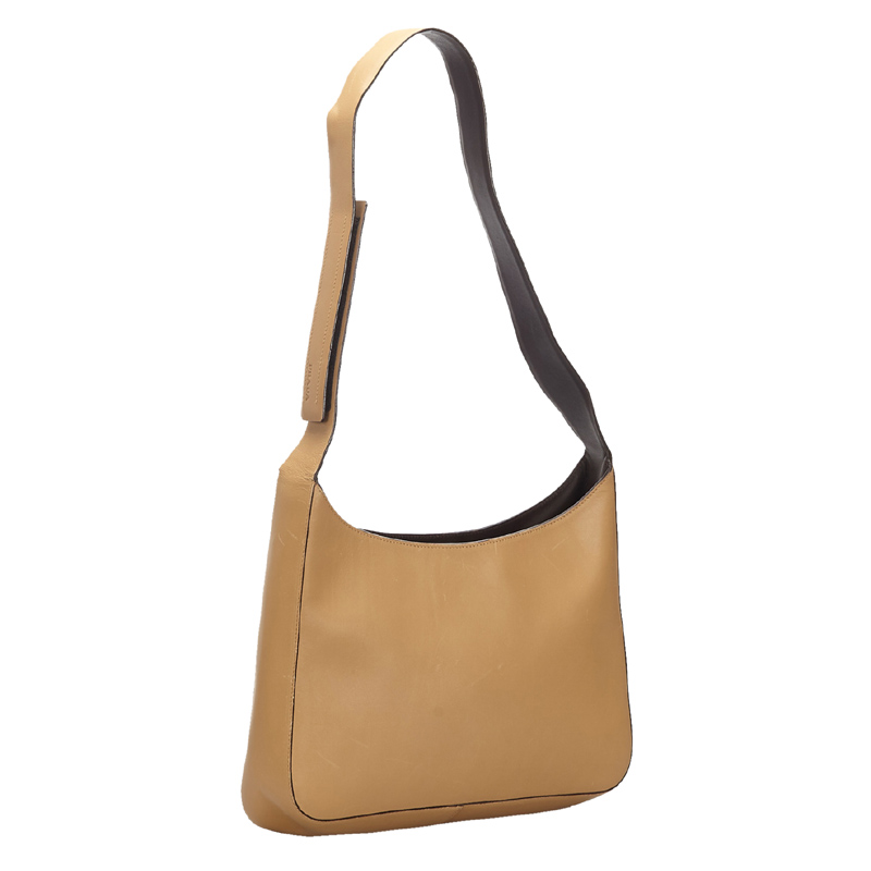 

Prada Brown Leather Shoulder Bag, Beige