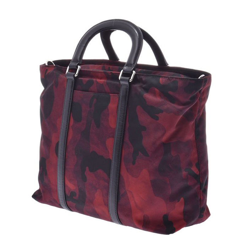 

Prada Camouflage Red/Black Nylon Leather Bag