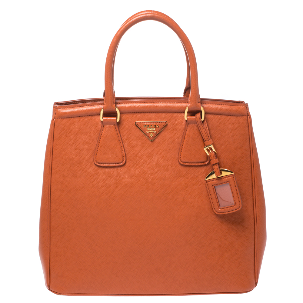 prada orange leather bag