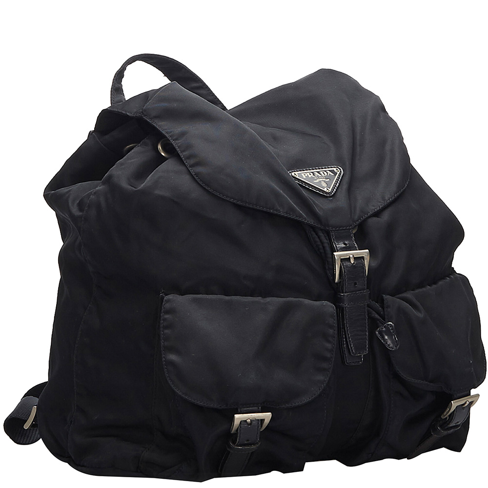 

Prada Black Nylon Tessuto Drawstring Backpack
