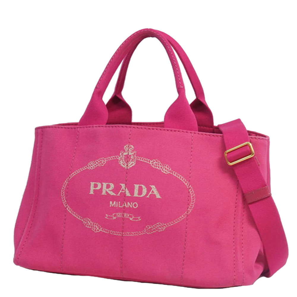 

Prada Pink Canvas Canapa Satchel