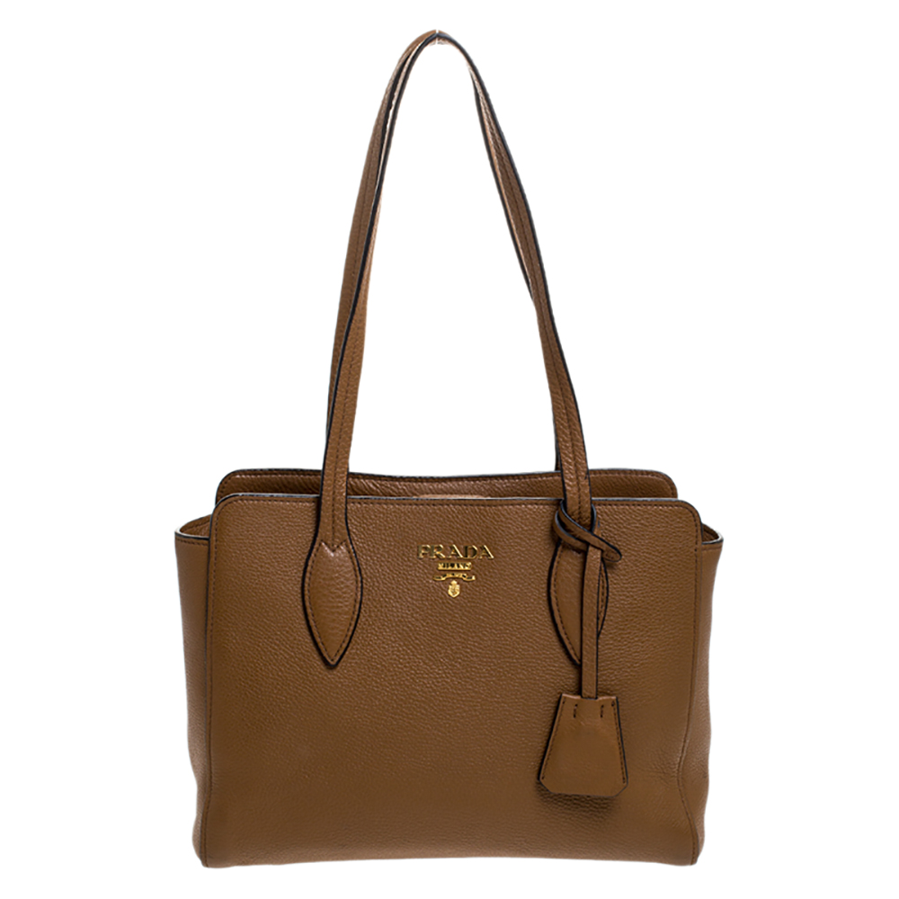 prada tan leather handbag