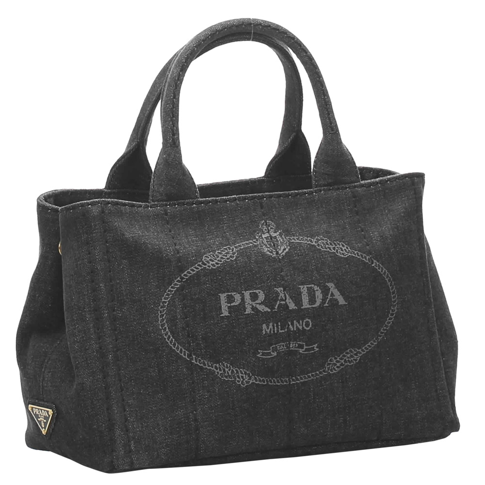 

Prada Black Canvas Canapa Satchel