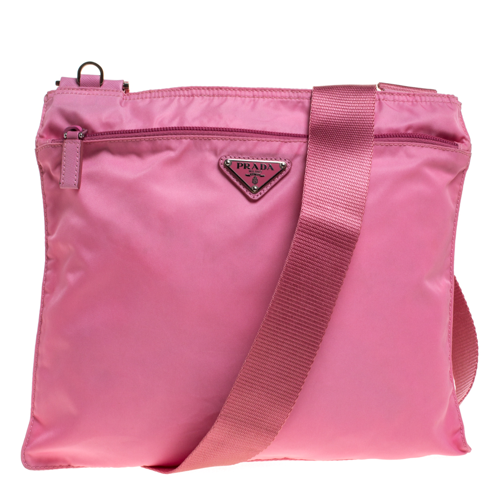 Prada Pink Nylon Vela Flat Crossbody Bag Prada | TLC