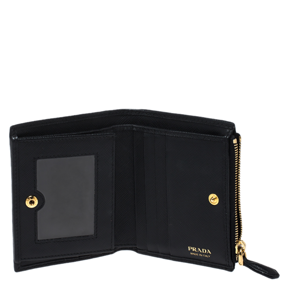 

Prada Black Saffiano Leather Compact Wallet
