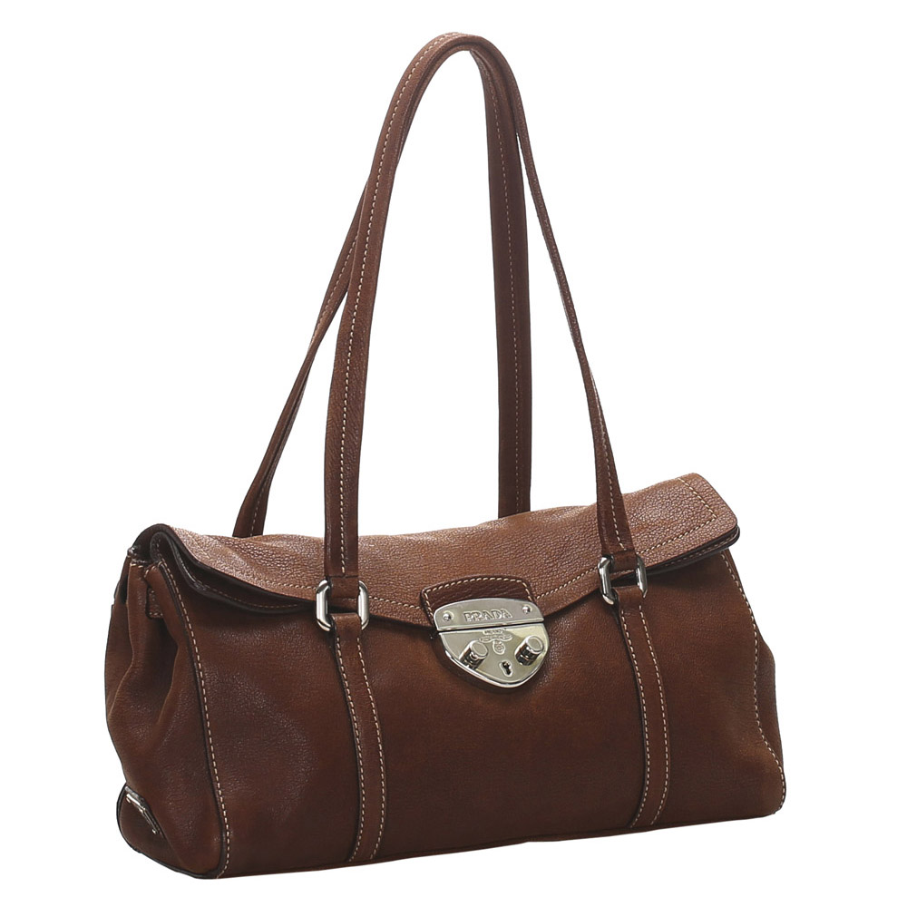 

Prada Brown Leather Easy Shoulder Bag