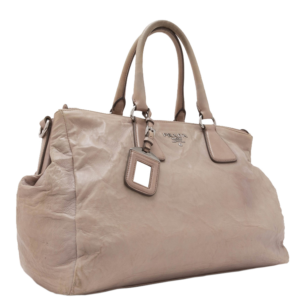 

Prada Gray Leather Shopping Bag, Grey