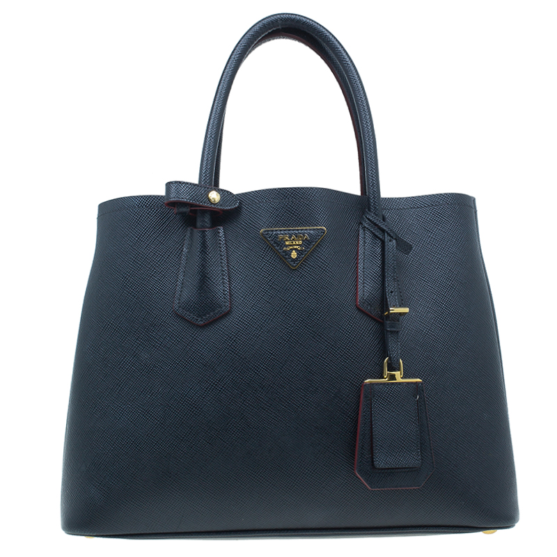 مملوكة مسبقًا Prada Black Saffiano Soft Leather Convertible Tote