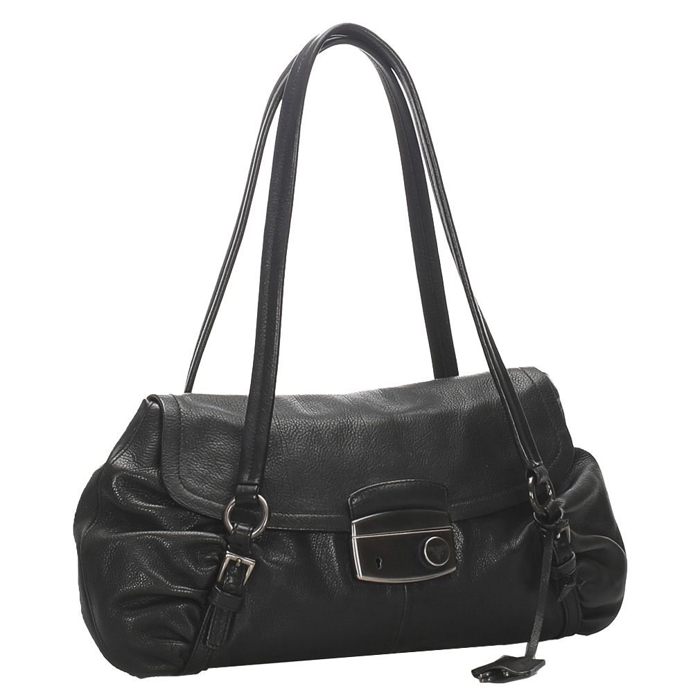 

Prada Black Leather Shoulder Bag