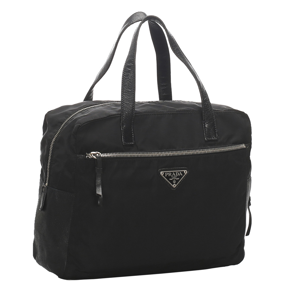 

Prada Black Nylon Top Handle Bag