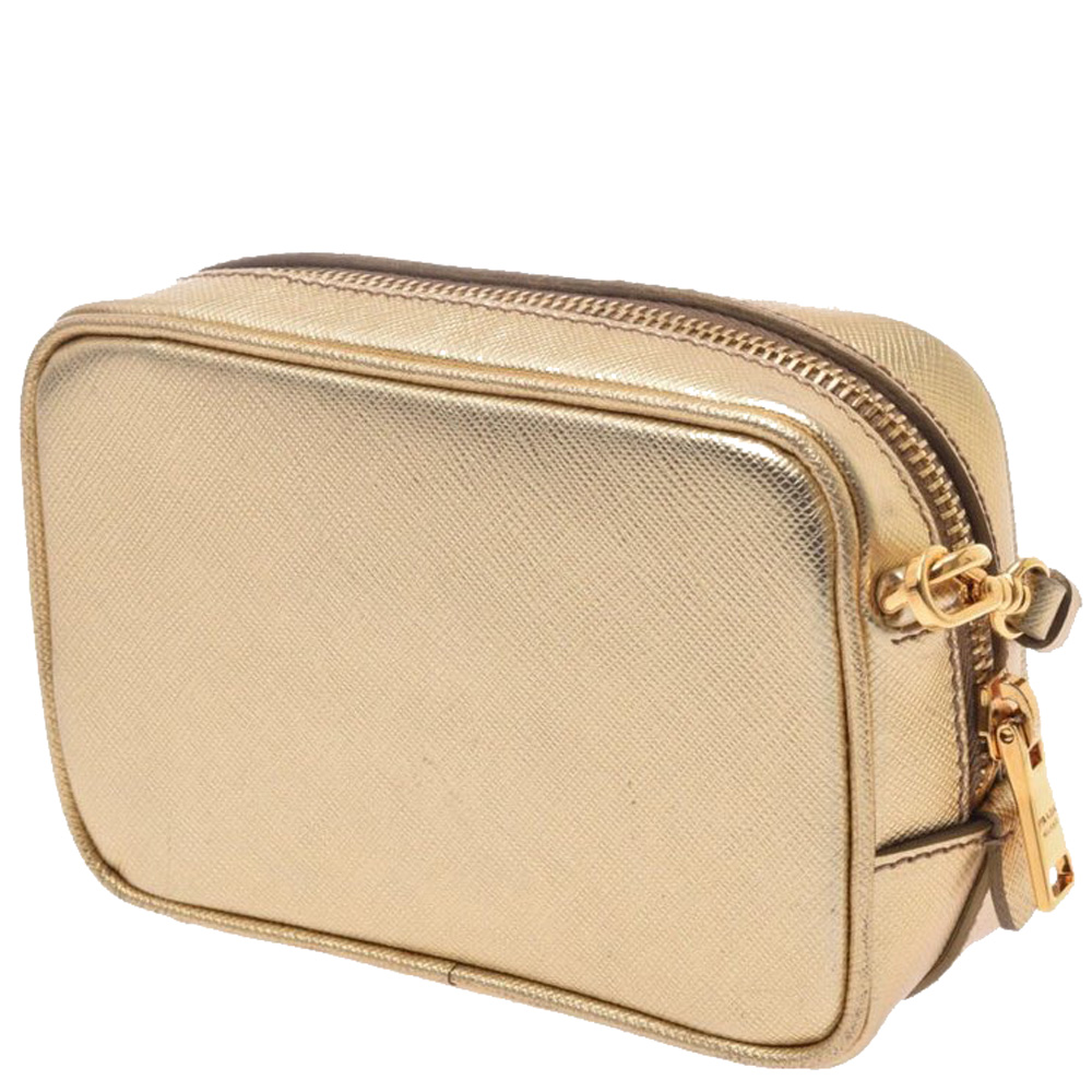 

Prada Gold Saffiano Leather Chain Shoulder Bag