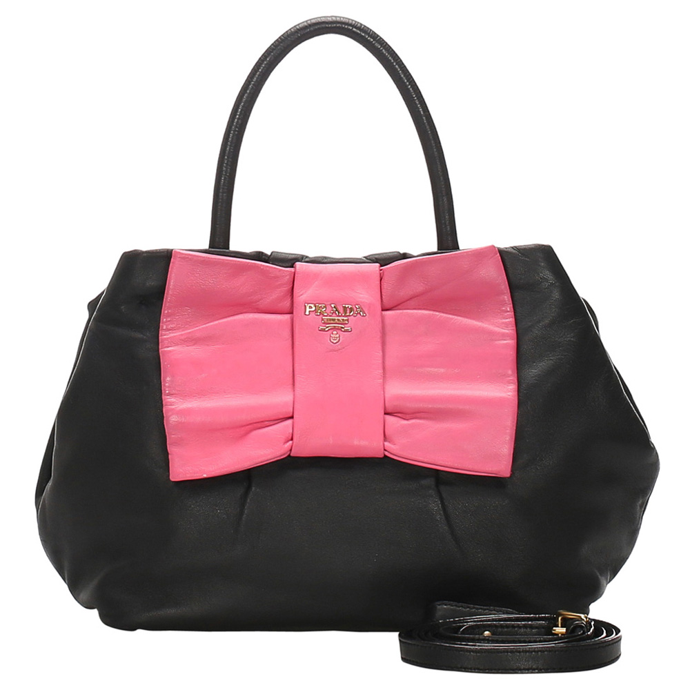 prada black and pink bag