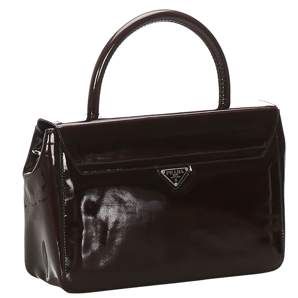 

Prada Brown/Dark Brown Patent Leather Bag