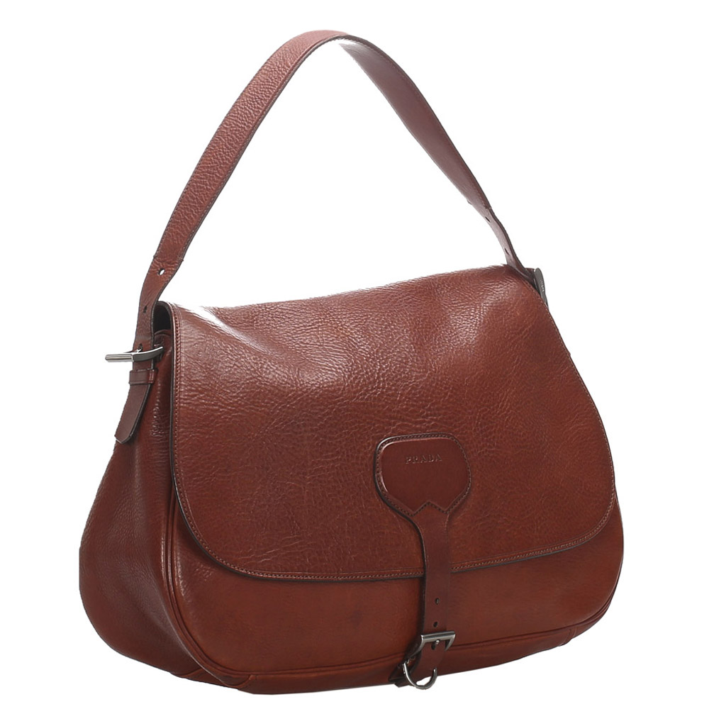 

Prada Brown Leather Shoulder Bag