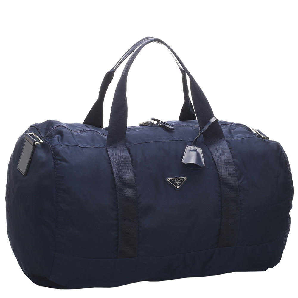 

Prada Blue Tessuto Nylon Duffle Bag