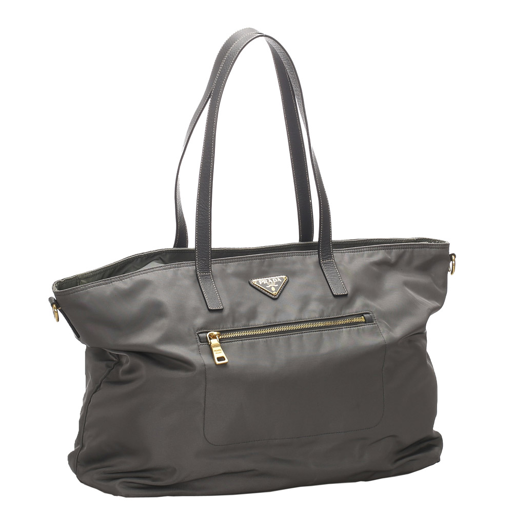 prada tote bag grey