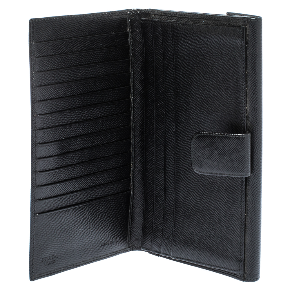 

Prada Black Saffiano Lux Leather Continental Wallet