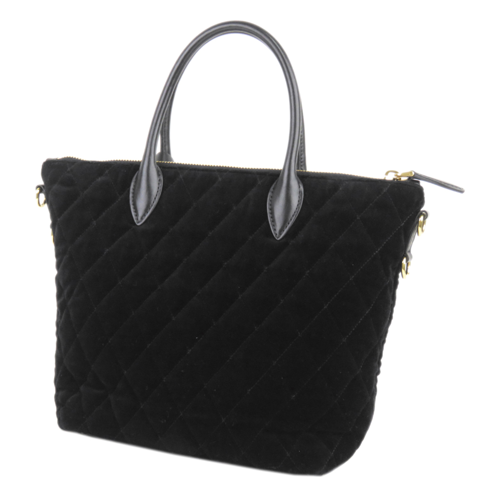 

Prada Black Velvet Leather Impuntu Embroidered Satchel Bag