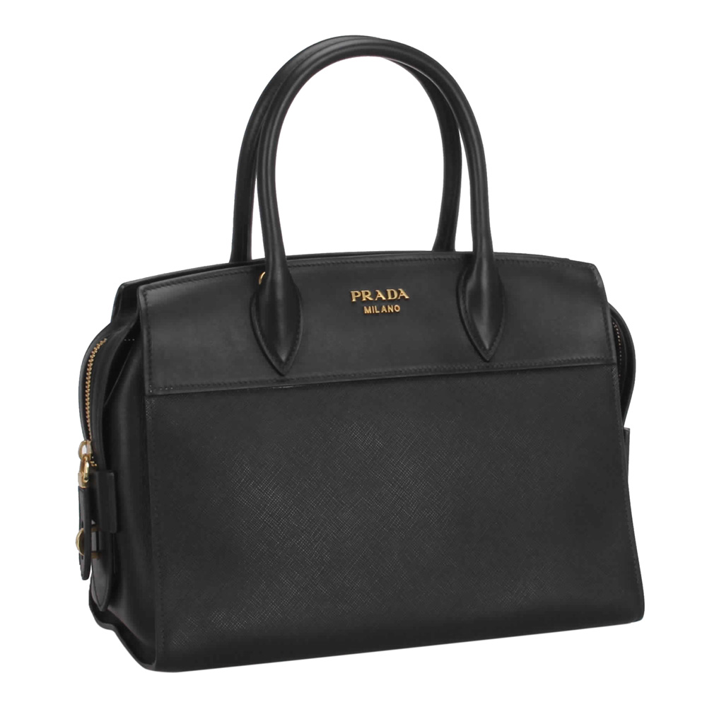 

Prada Black Saffiano Leather Esplanade Tote Bag