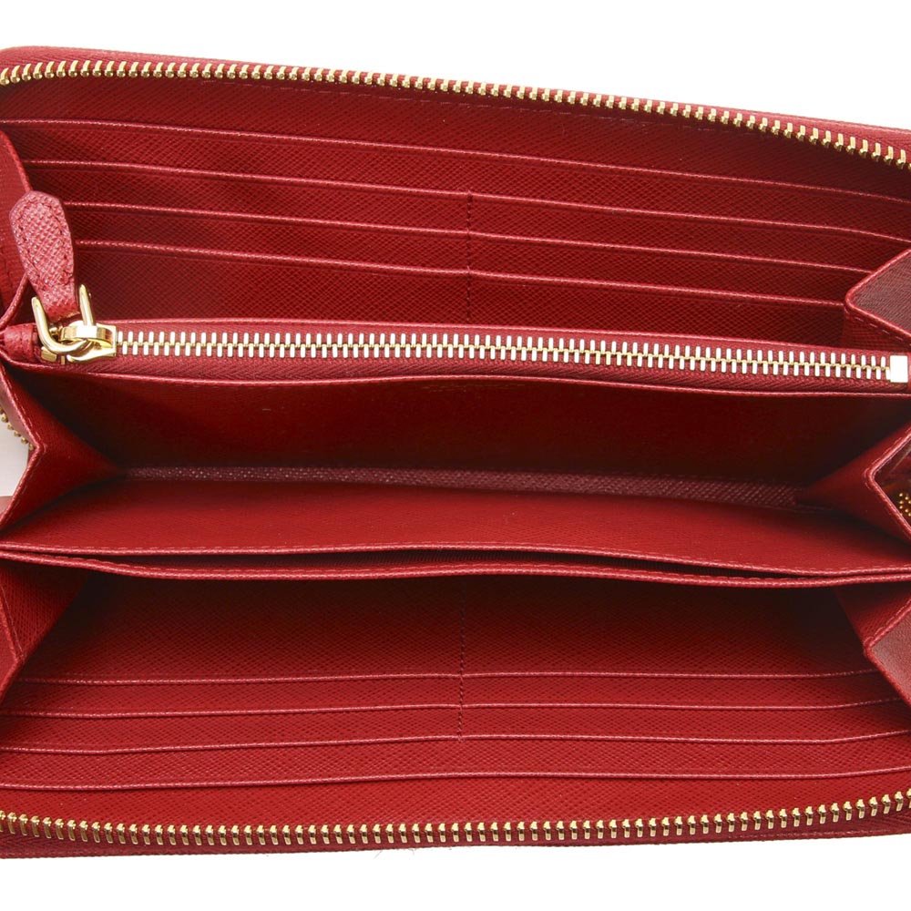 

Prada Red Saffiano Leather Zip Wallet