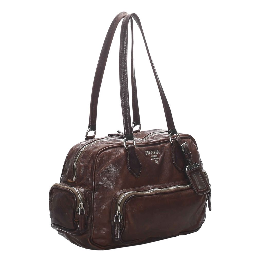 

Prada Brown Leather Shoulder Bag