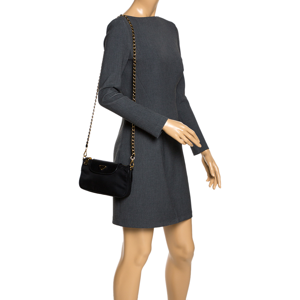 

Prada Black Nylon and Leather Crossbody Bag