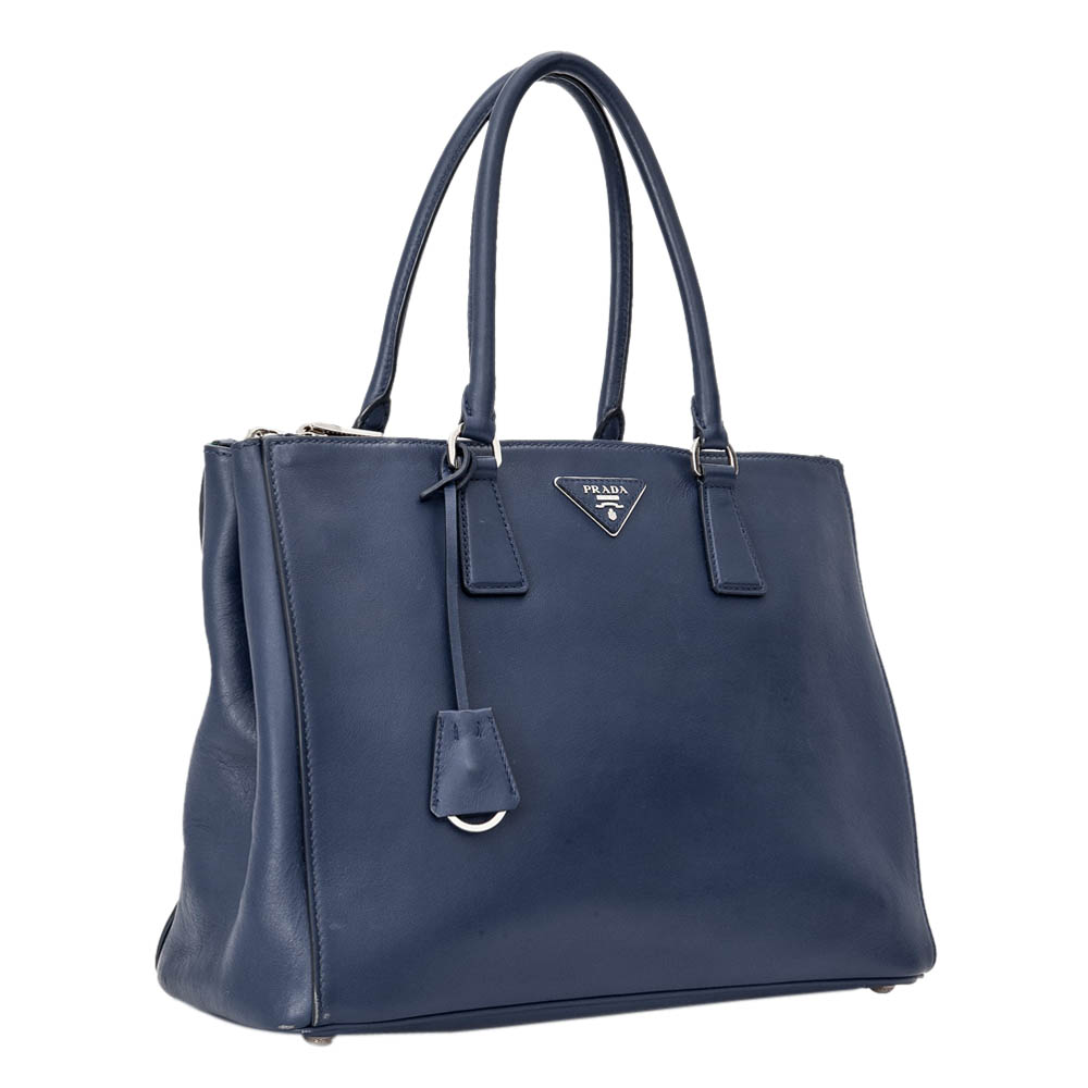 

Prada Blue Leather City Calf Galleria Tote