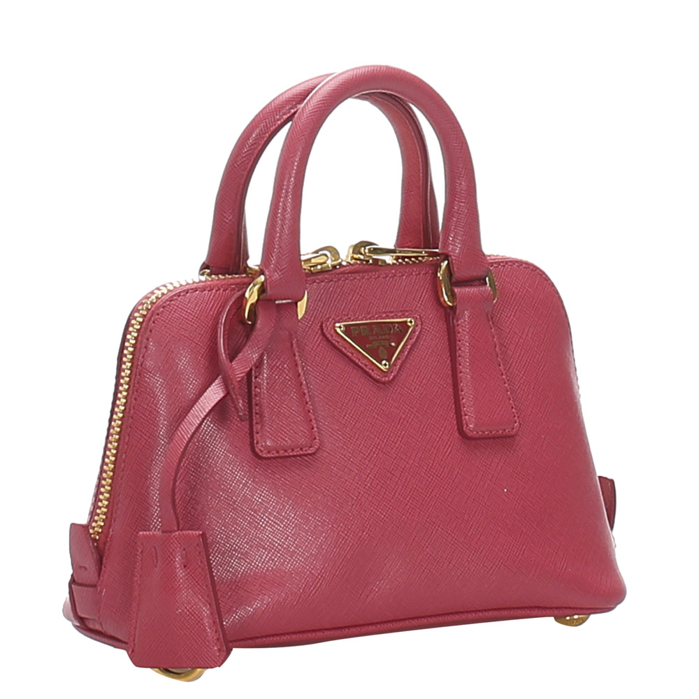 

Prada Red Saffiano Leather Lux Mini Promenade Satchel