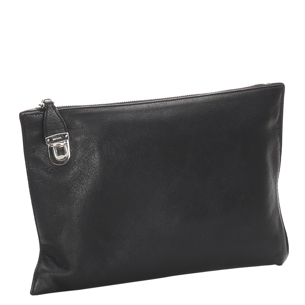 

Prada Black Leather Clutch Bag