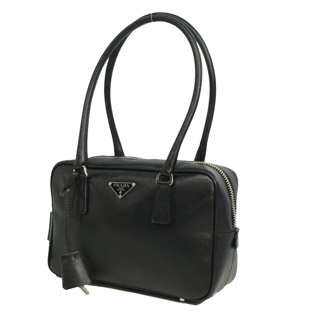 

Prada Black Saffiano Leather Bauletto Shoulder Bag