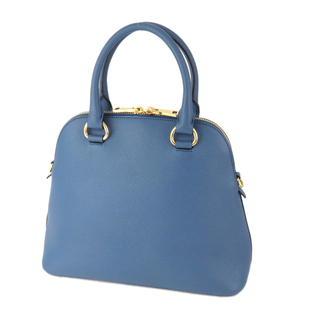 

Prada Blue Leather Vittelo Daino Satchel Bag