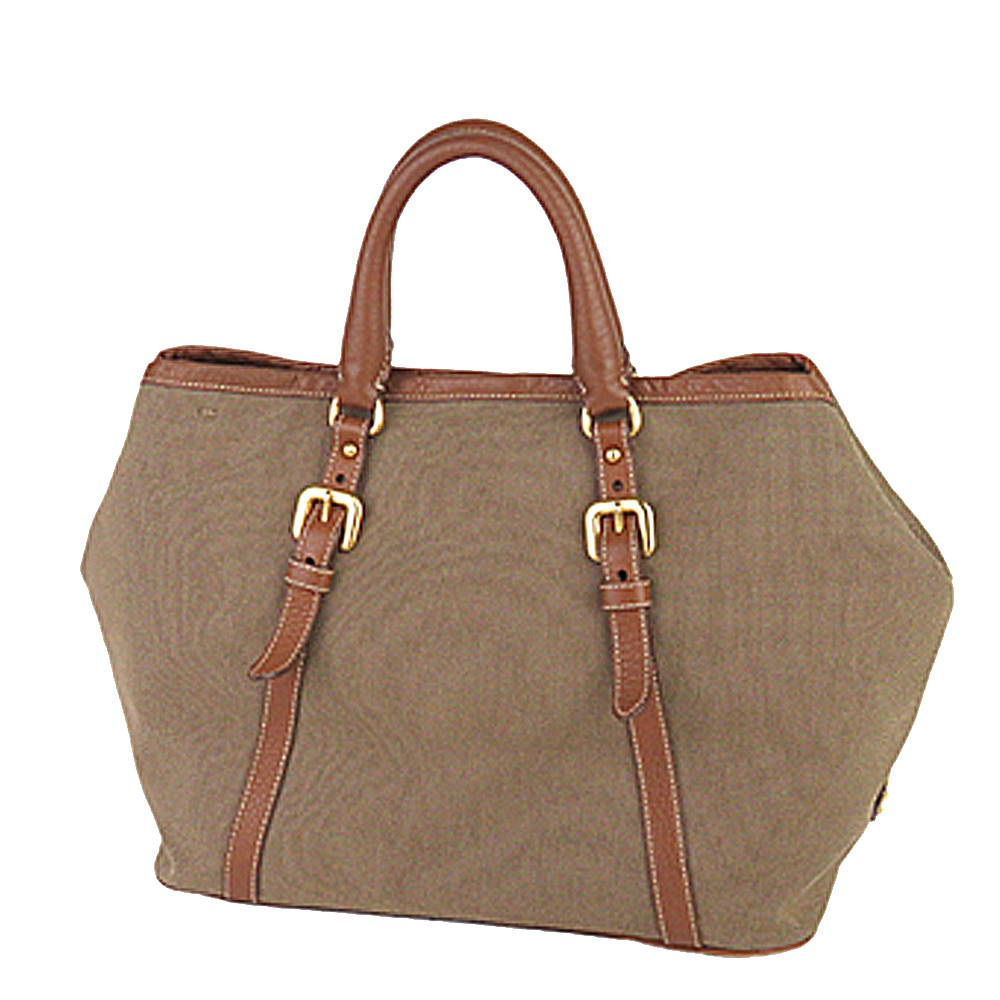 

Prada Brown Canapa Canvas Satchel