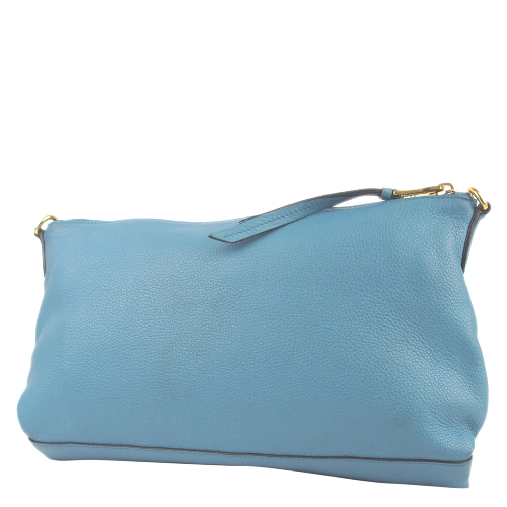 

Prada Blue Vitello Daino Leather Crossbody Bag