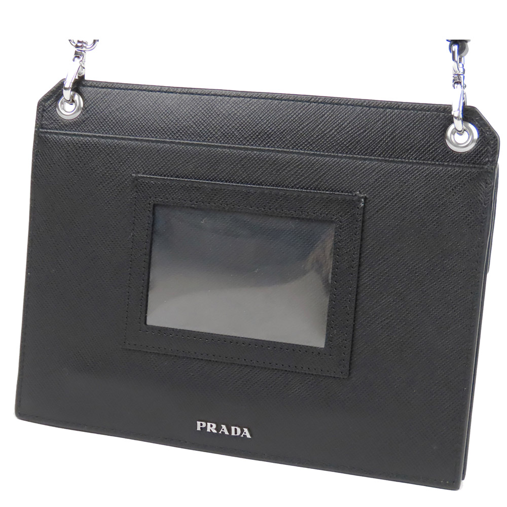 

Prada Black Leather Saffiano Logo Crossbody Bag