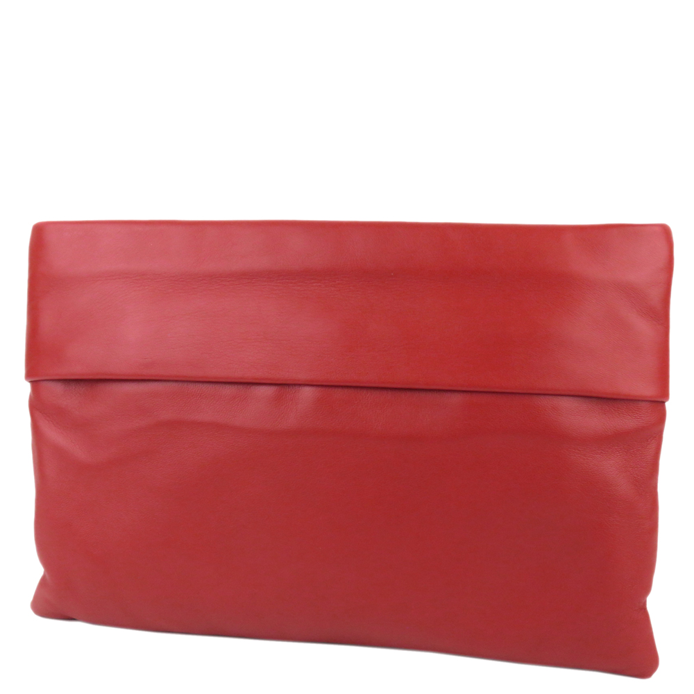 

Prada Red Leather Clutch Bag