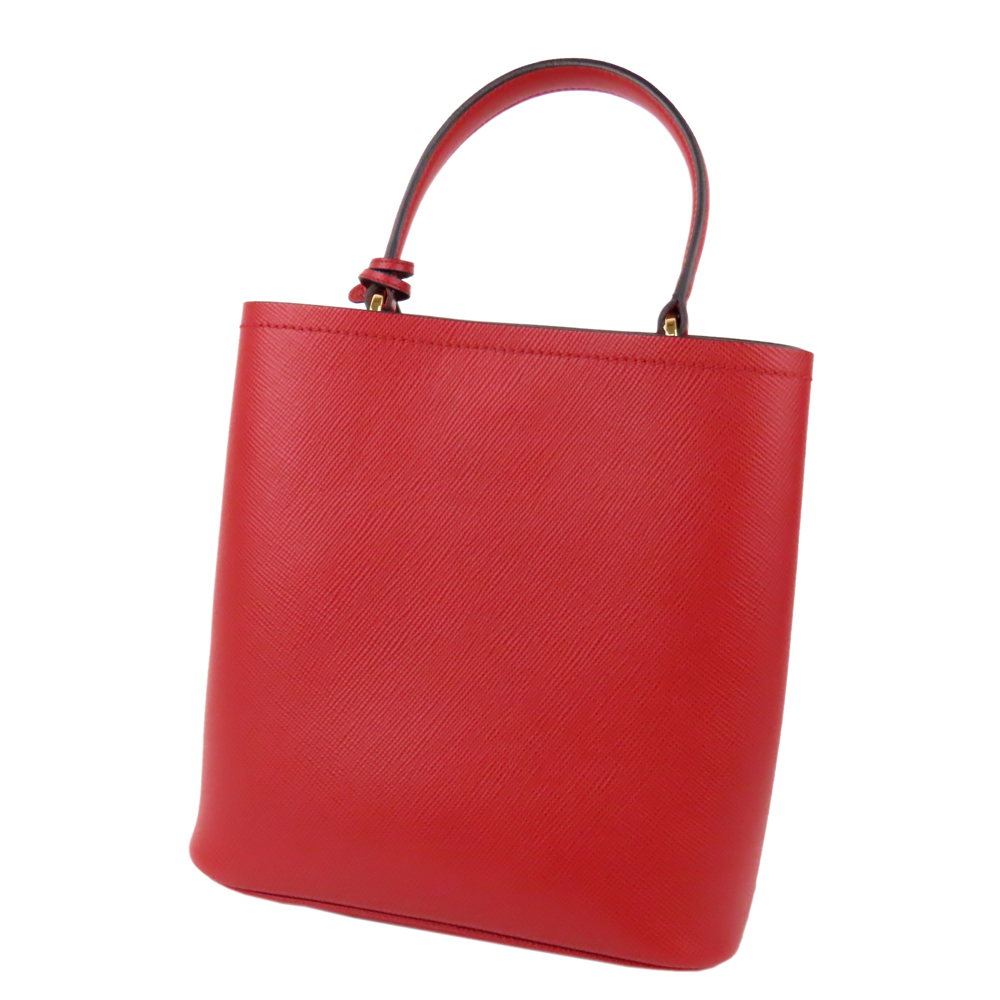 

Prada Red Saffiano Leather Cuir Panier Double Bucket Bag