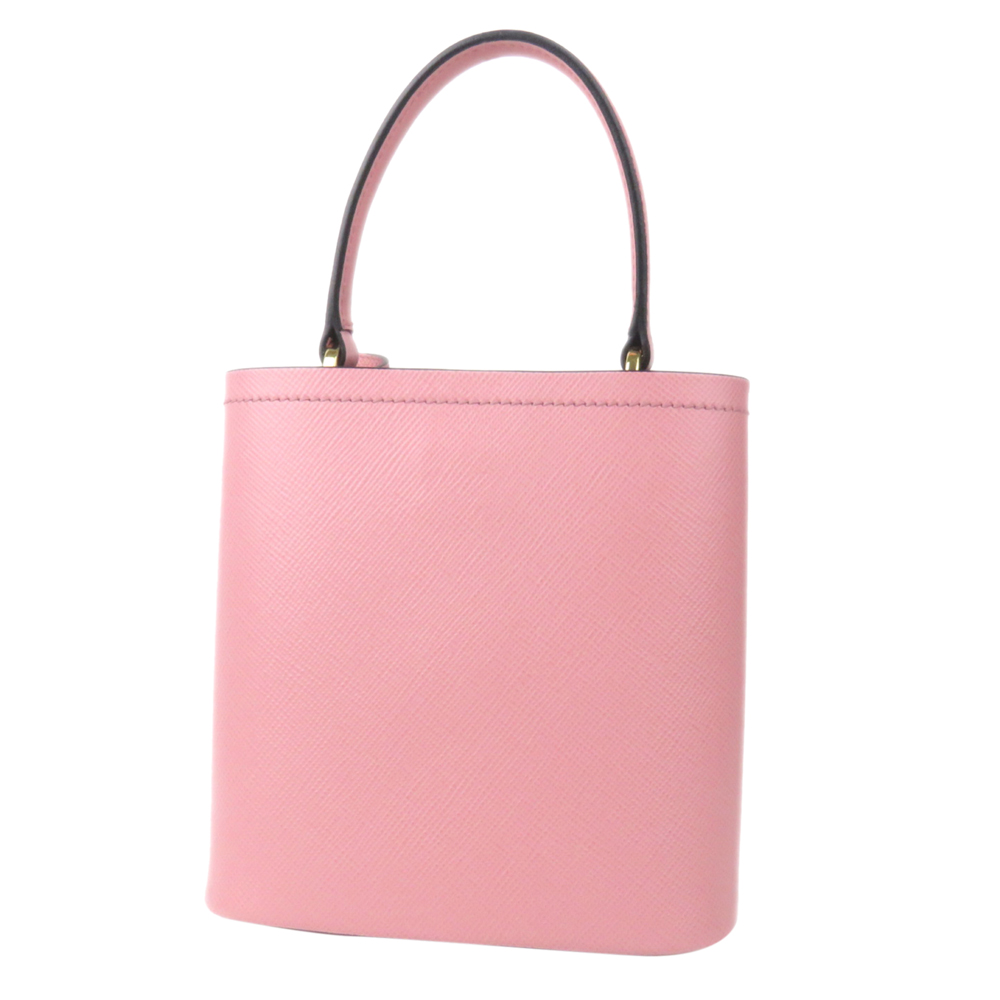 

Prada Pink Saffiano Leather Small Cuir Panier Double Bucket Bag