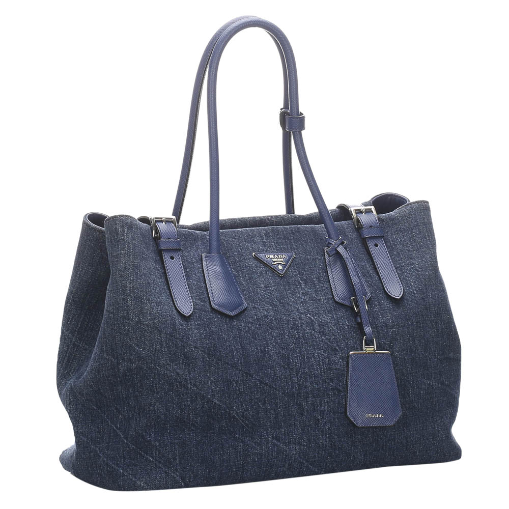 

Prada Blue Denim Tote Bag