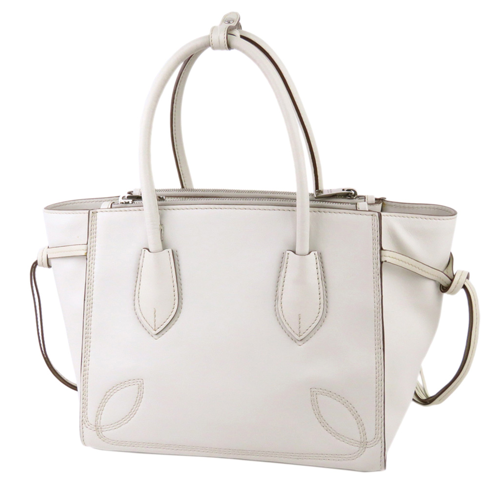 

Prada White Leather City Sport Twin Satchel Bag