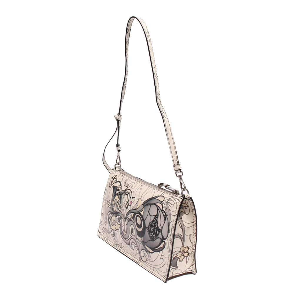

Prada Ivory Glace Calf Leather Vintage Rabbit Shoulder Bag, Blue