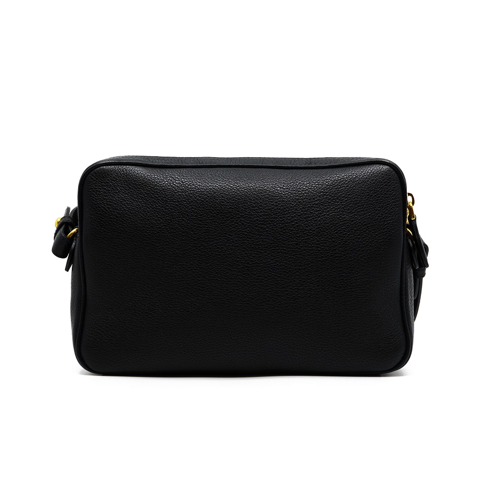 

Prada Black Leather Double Zip Mini Shoulder Bag
