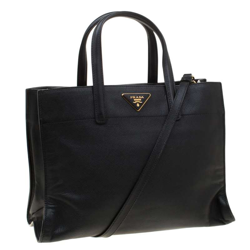 

Prada Black Leather Top Handle Bag